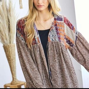 The Silvia Brown DAVI & DANI Plus Size Kimono Cardigan